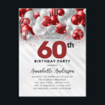 Carte Postale Bourgogne Parties scintillant de ballon rouge arge<br><div class="desc">Glam Bourgogne Rouge Argent Parties scintillant Étincelle N'Importe Quel Âge Anniversaire Invitation</div>
