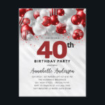 Carte Postale Bourgogne Rouge Ballons d'argent Parties scintilla<br><div class="desc">Glam Bourgogne Rouge Argent Parties scintillant Étincelle N'Importe Quel Âge Anniversaire Invitation</div>