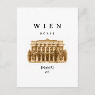 Carte Postale Bourse de Vienne personnalisée Nom & Année