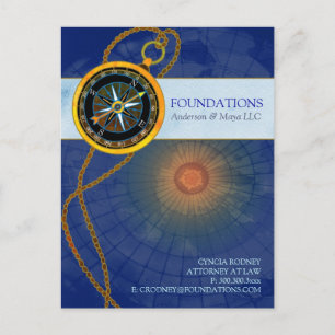 Carte Postale Boussole Moderne Élégante pour Promotion d'Entrepr