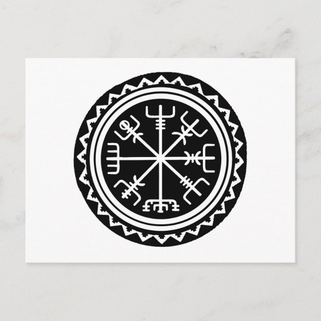 Carte Postale Boussole Viking Vegvisir (Devant)