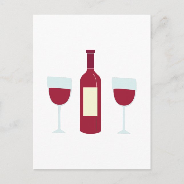 Carte Postale Bouteille à vin (Devant)