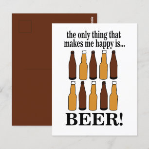 Carte Postale Bouteille de bière amusante