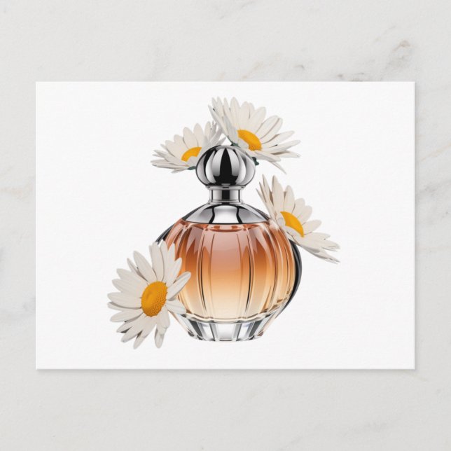 Carte Postale Bouteille de parfum de marguerite (Devant)
