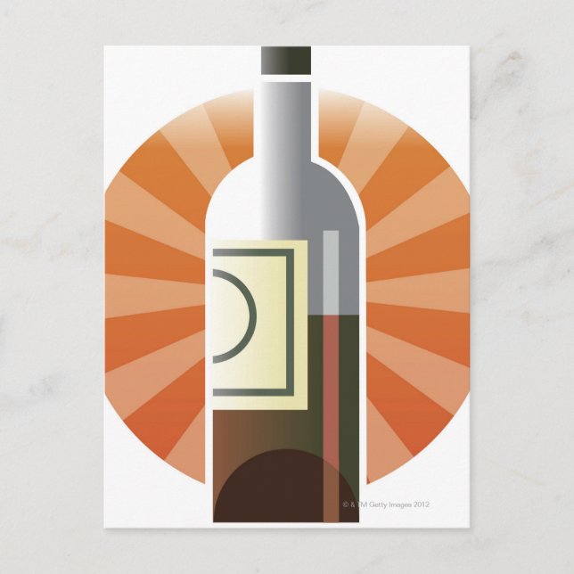 Carte Postale Bouteille de vin (Devant)