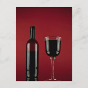 Carte Postale Bouteille en verre rouge