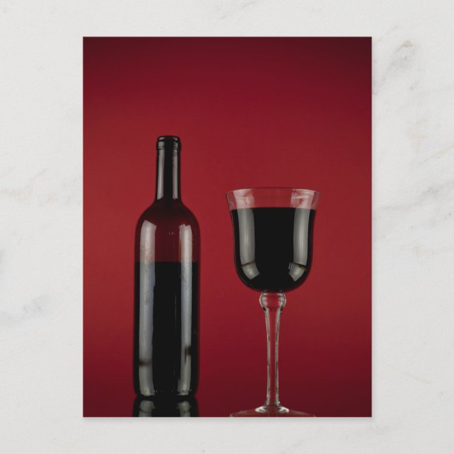 Carte Postale Bouteille en verre rouge (Devant)