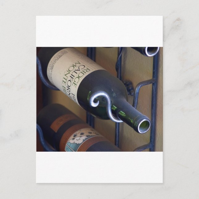 Carte Postale Bouteilles À Vins En Rack (Devant)