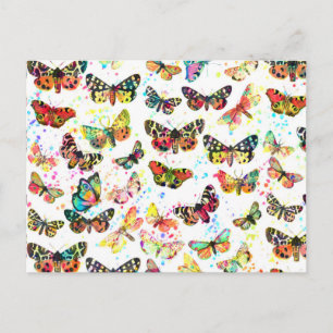 Carte Postale Bouteilles d'aquarelle tendance mignonnes papillon