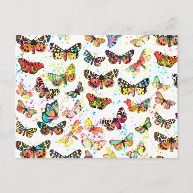 Carte Postale Bouteilles d'aquarelle tendance mignonnes papillon (Devant)
