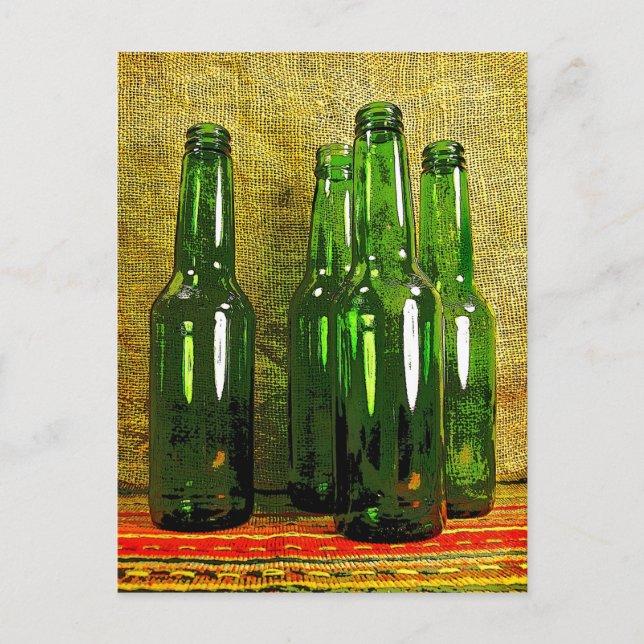 Carte Postale Bouteilles de bière (Devant)