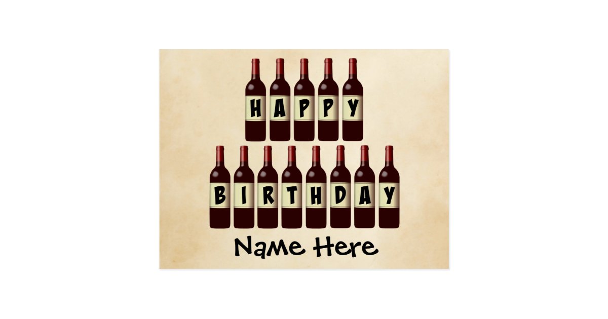 Carte Postale Bouteilles De Vin De Joyeux Anniversaire Zazzle Fr Carte Postale Bouteilles De Vin De Joyeux Anniversaire Zazzle Fr
