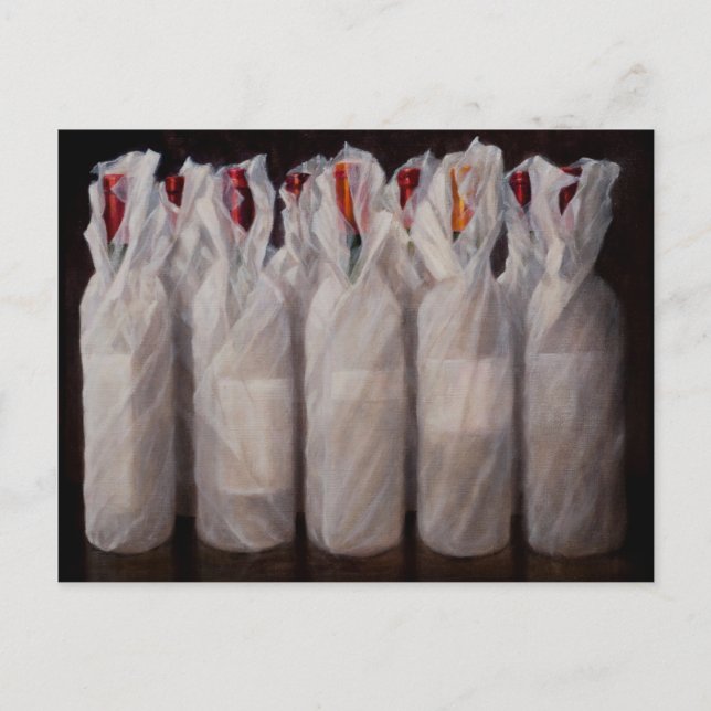 Carte Postale Bouteilles de vin enrobées 2010 (Devant)