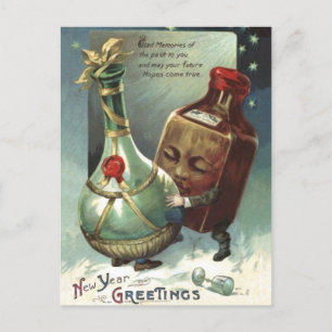 Carte Postale Bouteilles en amour