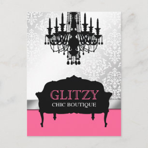 Carte Postale Boutique chic 311-Glitzy - Rose rose vertical
