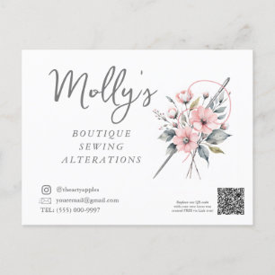 Carte Postale Boutique Couture & Altérations Rose & Grey