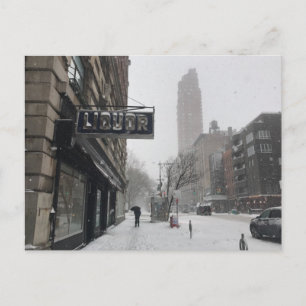 Carte Postale Boutique de boissons Columbus Avenue Winter Snowst