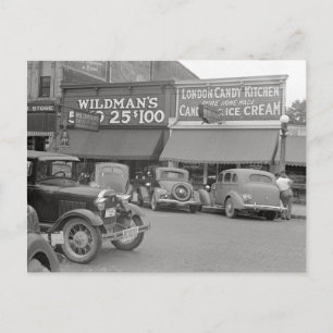 Carte Postale Boutique de bonbons et de glaces, 1938