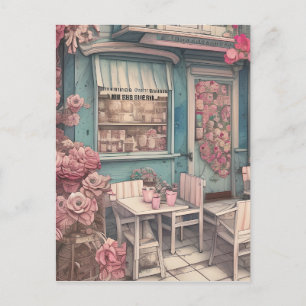 Carte Postale Boutique De Café Chic Cute Shabby