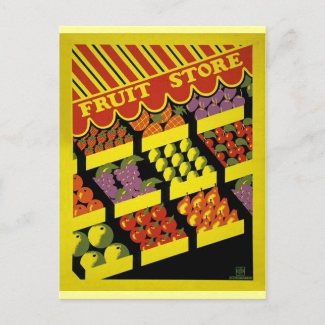 Carte Postale Boutique de fruits - Poster de l'APM - (Devant)