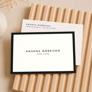 Carte Postale Boutique de Luxe Minimaliste Noir/Blanc