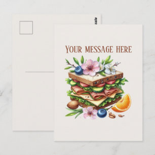 Carte Postale Boutique de sandwichs amusants ajouter un message