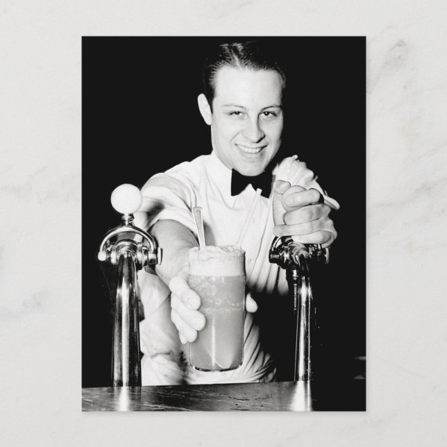 Carte Postale Boutique de soda, 1936 (Devant)