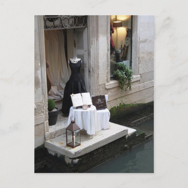 Carte Postale Boutique de vêtements sur Canal à Venise (Devant)