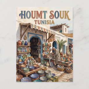Carte Postale Boutiques de céramique de Houmt Souk Tunisie