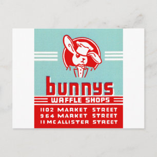 Carte Postale Boutiques de gaufres Bunnys