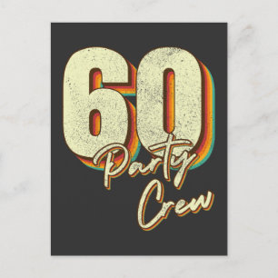 Carte Postale Bouton 60 Party Crew 60th Birthday