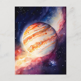 Carte Postale Bouton d'art Jupiter Aquarelle Majestic