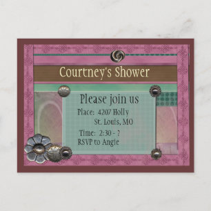 Carte postale Bouton Invitation