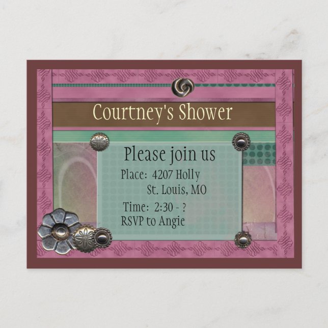 Carte postale Bouton Invitation (Devant)