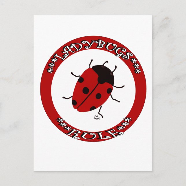 Carte Postale Bouton Ladybug (Devant)