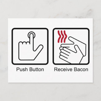 Carte Postale Bouton poussoir, Bacon de réception - Distributeur