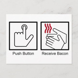 Carte Postale Bouton poussoir, Bacon de réception - Distributeur