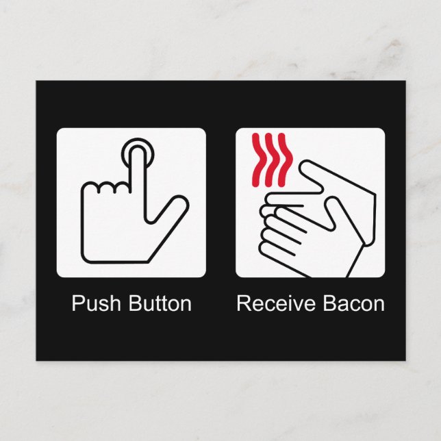 Carte Postale Bouton poussoir, Bacon de réception - Distributeur (Devant)