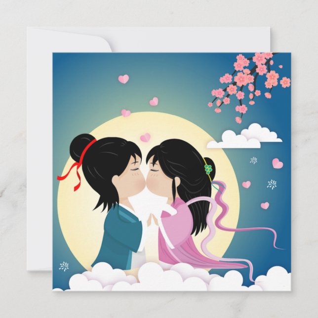 Carte postale boutonnée de Tanabata Cowherd et Wea (Devant)