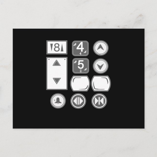 Carte Postale Boutons ascenseur ascenseur ascenseur (Devant)