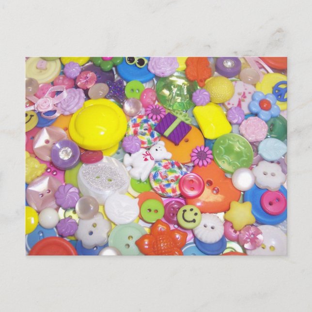 Carte Postale Boutons de couleurs vives (Devant)