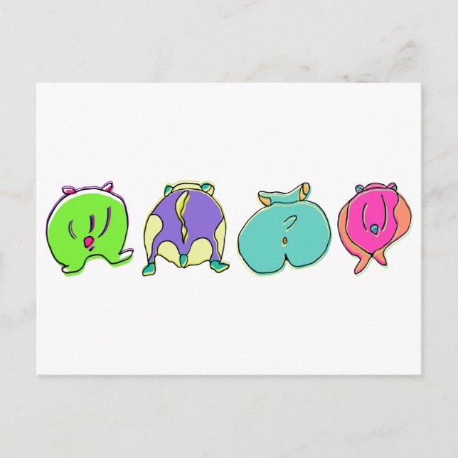 Carte Postale Boutons de hamster colorés (Devant)
