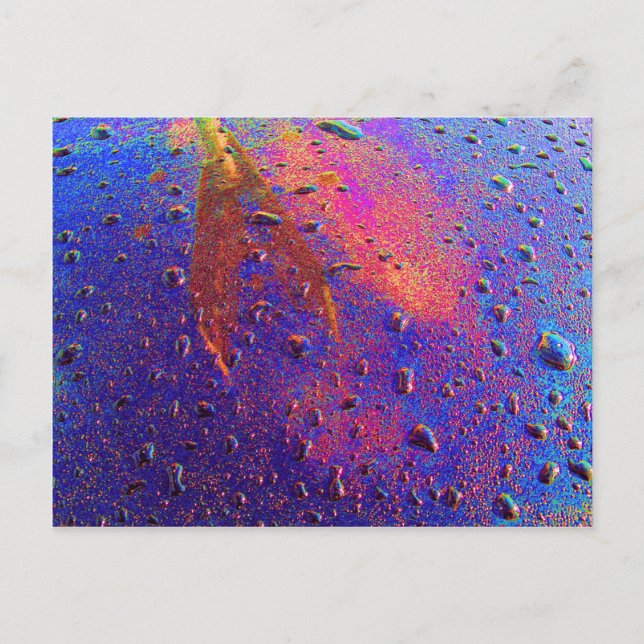 Carte Postale Boutons D'Eau Sur Le Cou De Voiture (Devant)