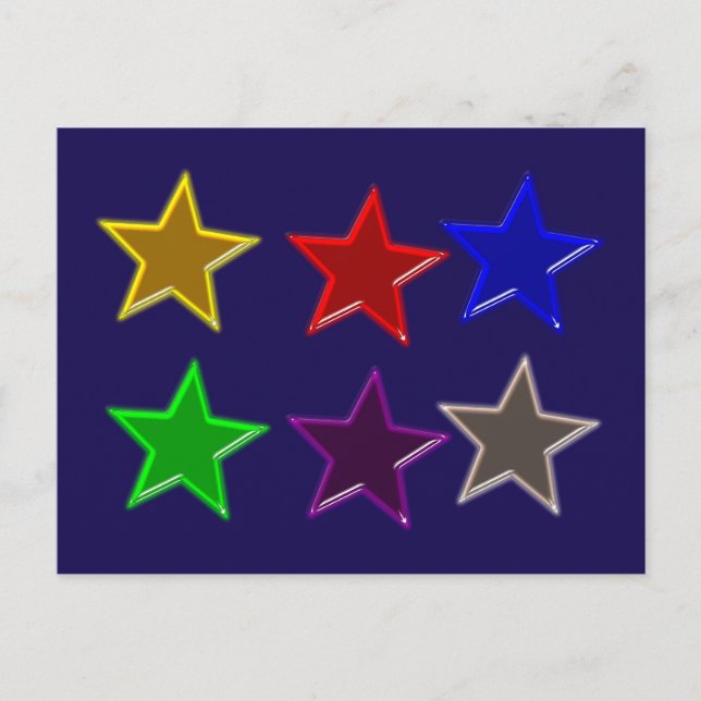 Carte Postale Boutons d'étoiles colorés (Devant)