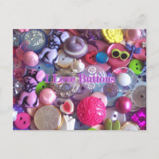 Carte Postale Boutons I Love