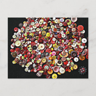Carte Postale Boutons Vintages des notes de couture