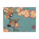Bouvreuil d'Hokusai et Cerisier Fleur Vintage Oise