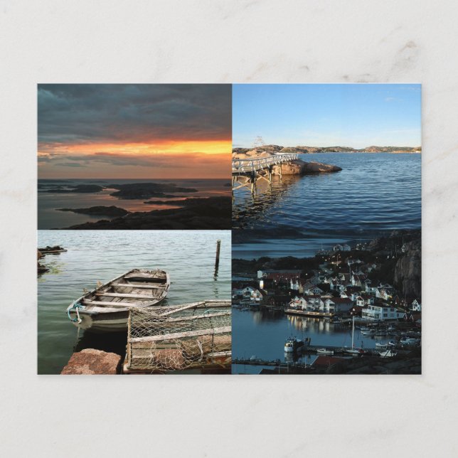 Carte postale Bovallstrand 4 images (sans texte) (Devant)