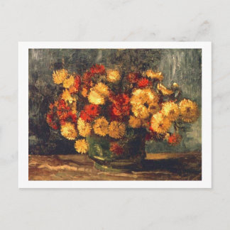 Carte Postale Bowl avec Chrysanthèmes Van Gogh Art