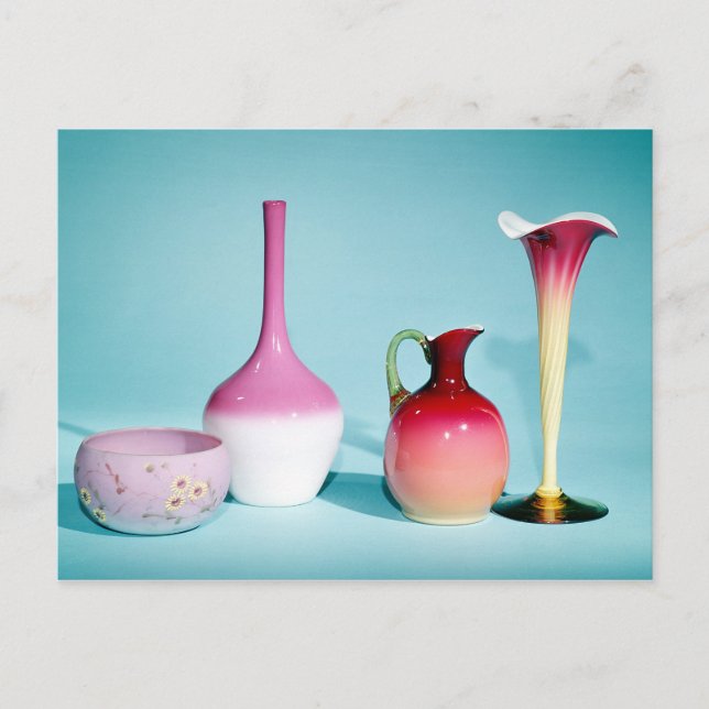 Carte Postale Bowl, Vases et Jug, fin 19e siècle (Devant)